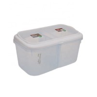 Kitchen 7 Liters Sliding Lid Double Compartments Plastic Rice and Food Storage Container